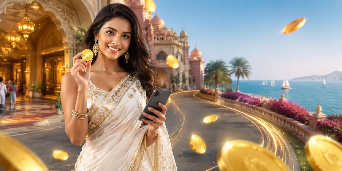 Indian woman depositing money using mobile wallet on mt940